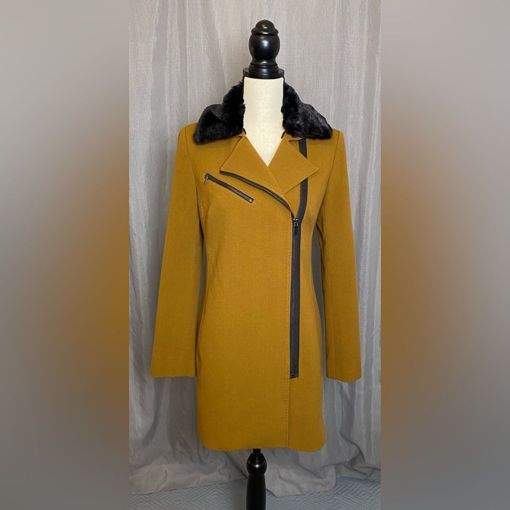 RACHEL Rachel Roy Sz Small Moto Zip Trench Coat